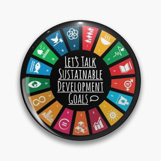 UN SDGs Global Goals 2030 | United Nations Sustainable Development Goals 2030 Logo | Sustainable Gifts Pin Button
