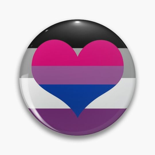 Asexual Biromantic Pride Flag Pin Button