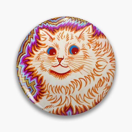Kaleidoscope Cats III by Louis Wain Pin Button
