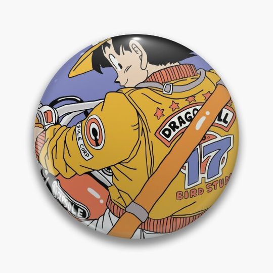 Goku Riding a motocycle - Dragon Ball Pin Button