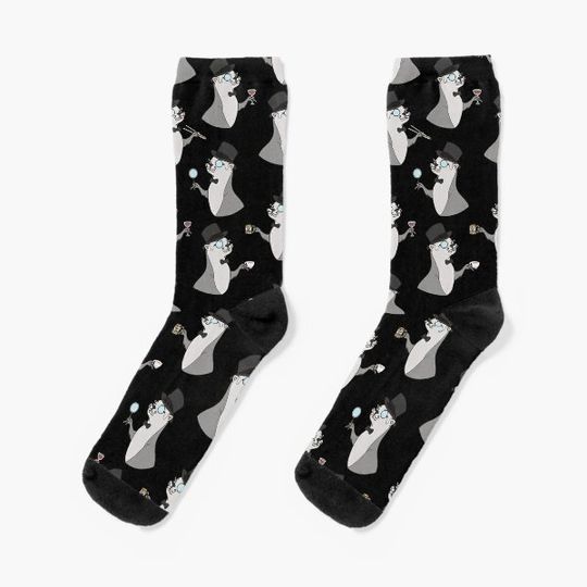 Sir Otter pattern, otter illustration Socks