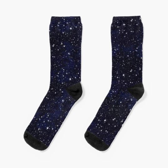 Blue Galaxy Stars Socks