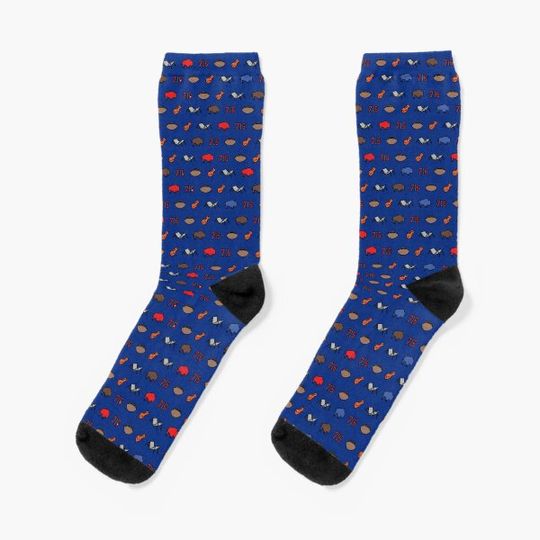 Buffalo Superfan Pattern - Dark Blue Socks
