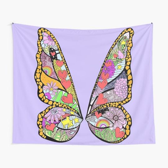 Backside/ Inverted LIGHT PURPLE - SMALL - Butterfly Wings Mural - Nashville Taylor BACHELORETTE PARY BRIDAL Tapestry