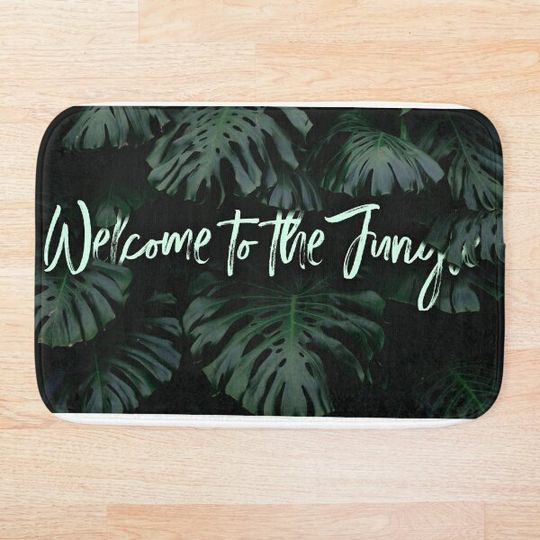 Welcome to the Jungle | Tropical Digital Collage Bath Mat