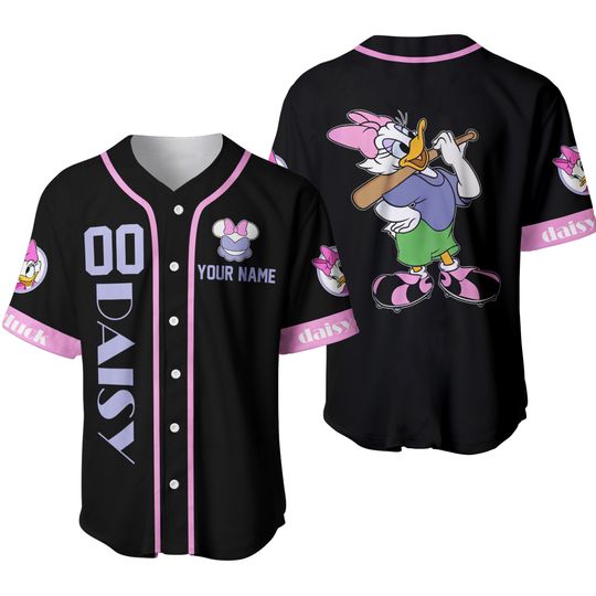 Daisy Duck Pink Black | Disney Baseball Jersey Personalized