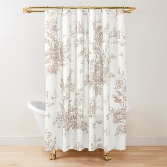 The Woods French Toile Shower Curtain