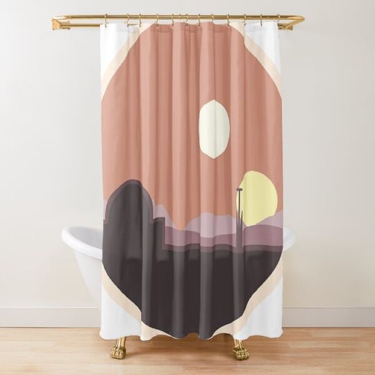 Tatooine's Two Suns Shower Curtain