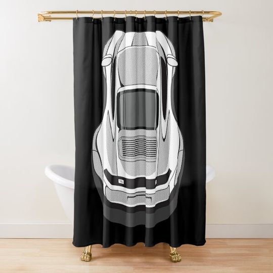 Porsche 911 Sticker Shower Curtain