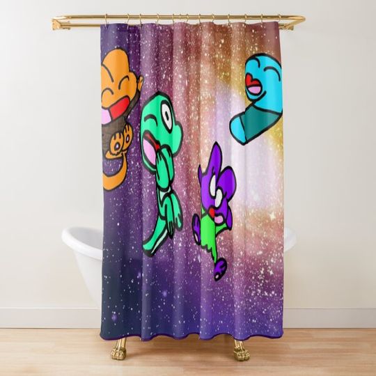 Frise in space Shower Curtain