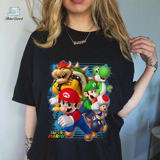 Super Mario Luigi Bowser Spray Shirt, Super Mario Group Shirt, Mario And Friend Matching Shirt