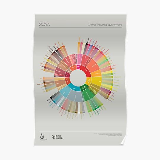 Pop Chart Coffee Taster's Flavor Wheel Premium Matte Vertical Poster