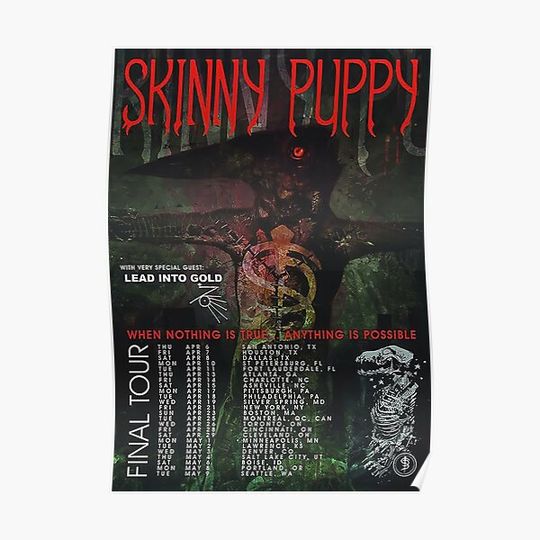 Skinny Puppy FINAL TOUR Skinny Puppy TOUR Premium Matte Vertical Poster