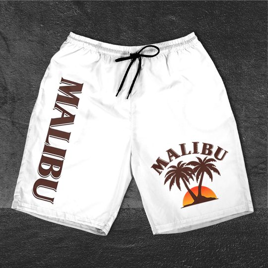 Beige Malibu Shorts, Summer Shorts,  Hawaiian Beer Shorts