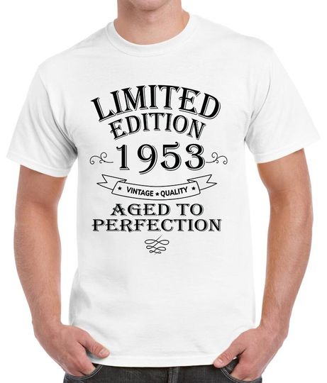 70th Birthday -  1953 limited edition aged to perfection  t-shirt, gift for 70th Birthday | black print | UNISEX SHIRT