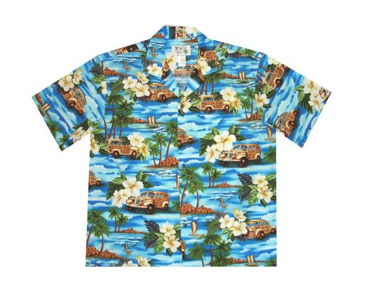 Woody Car Hawaiian Shirts Made in Hawaii | Men's Cotton Hawaiian Shirt