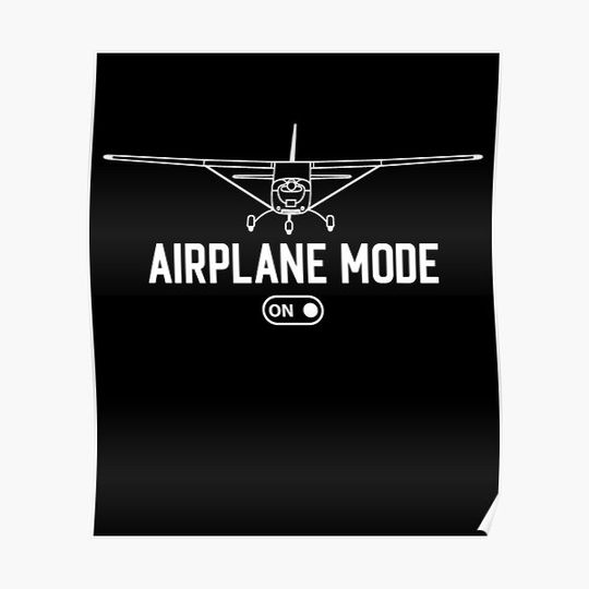 Pilot C172 Flying Airplane Pilot Mode for men women Premium Matte Vertical Poster