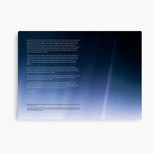 Pale Blue Dot & Carl Sagan quote — NASA Voyager 1 [HQ-quality] Canvas