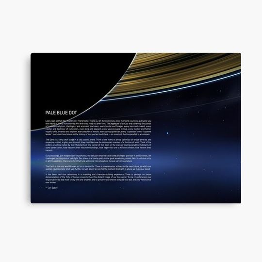 Pale Blue Dot — Cassini, Saturn and Carl Sagan quote Canvas