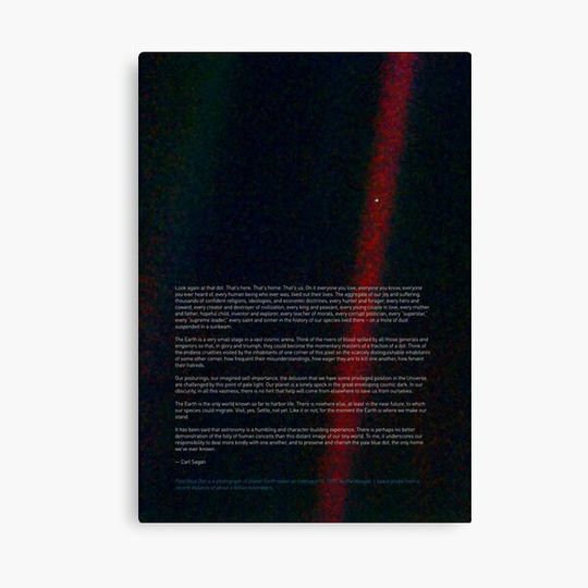 Pale Blue Dot — Voyager 1 & Carl Sagan quote ⛔ HQ-quality Canvas