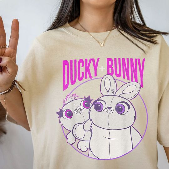 Disney Pixar Toy Story 4 Ducky & Bunny Circle Poster Logo T-Shirt