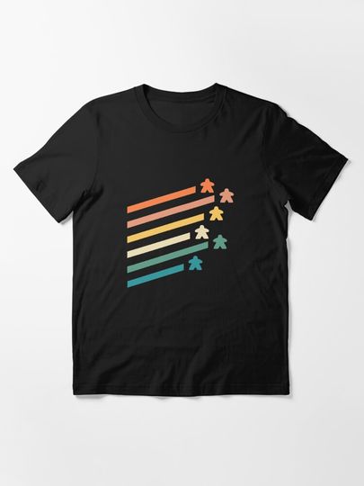 Retro Meeple Colors Board Games and Meeples Addict | Essential T-Shirt 