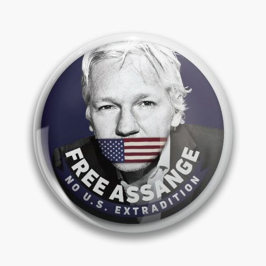 Free Assange - No Us Extradition Pin Button