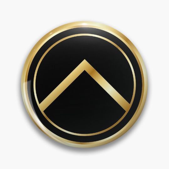 Spartan shield Emblem Molon Labe Gold Pin Button