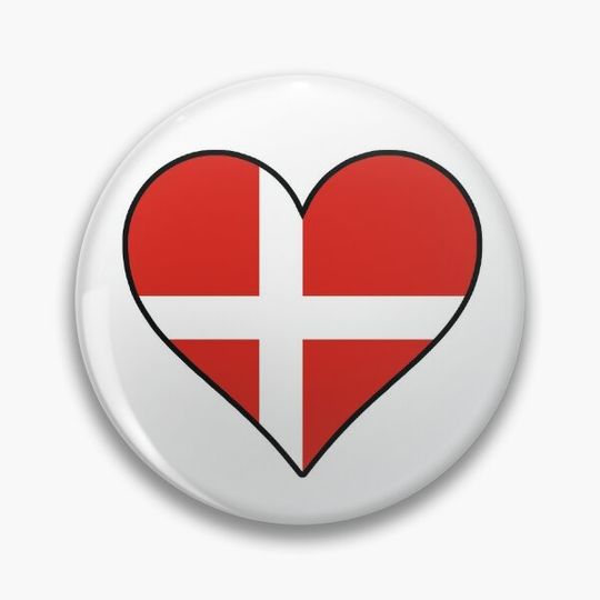 I Love Denmark Pin Button