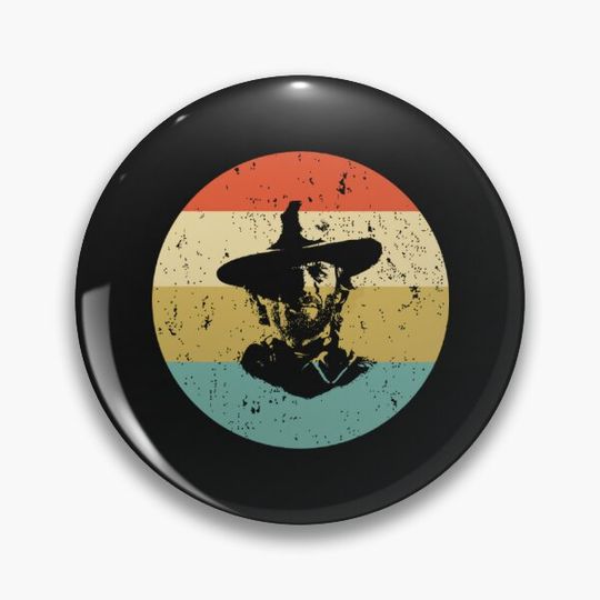 Clint Eastwood Retro T-S Pin Button