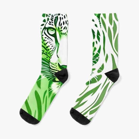 Green Leopard Socks