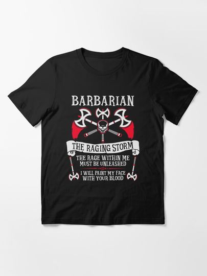 BARBARIAN, THE RAGING STORM - Dungeons & Dragons (White) | Essential T-Shirt 