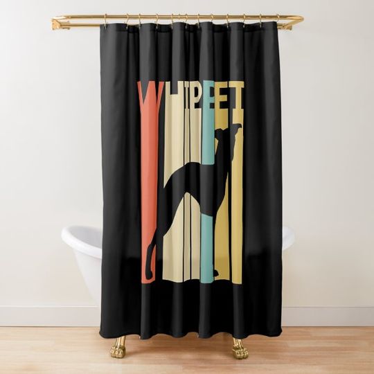 Vintage Whippet Dog Shower Curtain