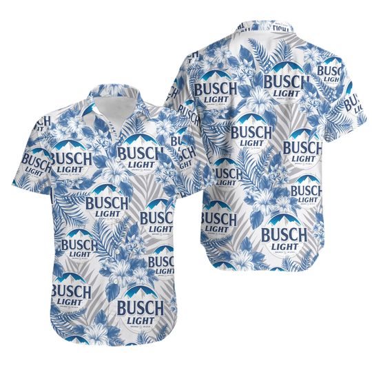 Light Beer Unisex Hawaiian Shirt, Busch Latte Beer Button Up Shirt