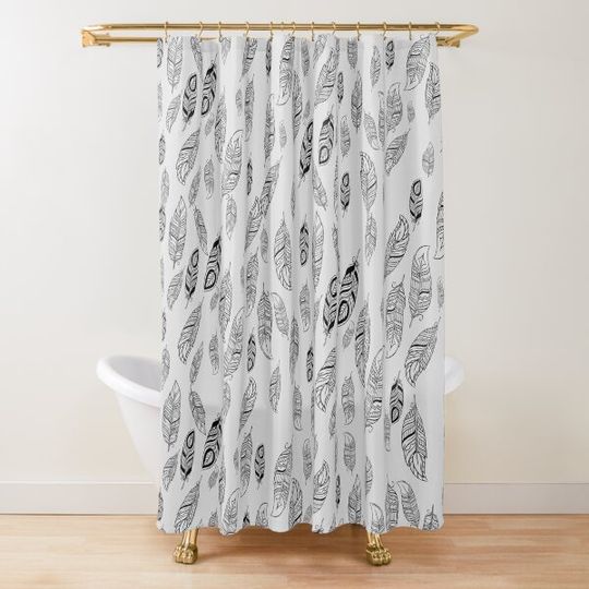 Feathers: Bird feathers, falling feathers, beautiful feathers Shower Curtain