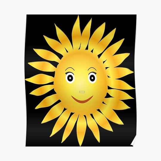 Brushed Watercolor Painted Sun - Sun Lover Premium Matte Vertical Poster