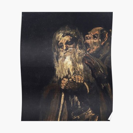 Two Old Men (Black Paintings) by Francisco Goya Premium Matte Vertical Poster