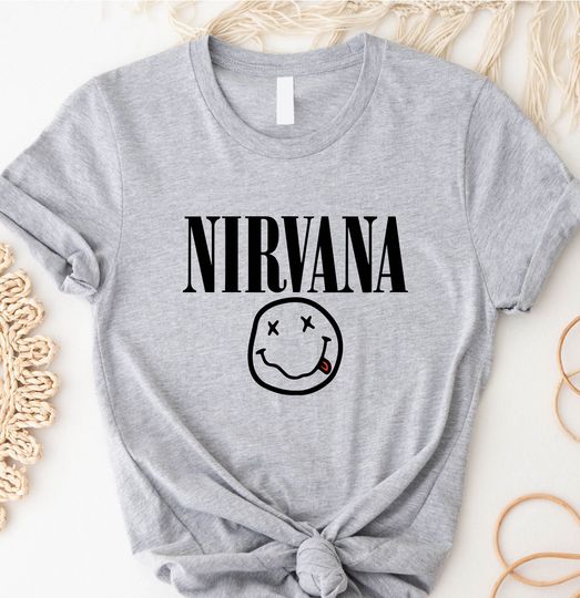90's Rock Music Shirt, Nirvana Smile Face Shirt Gift For Fan, Vintage Music Album Shirt