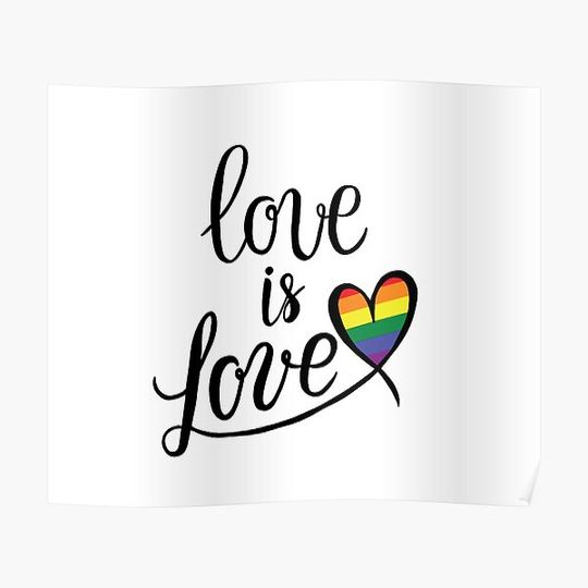 LGBT - Love is Love Premium Matte Vertical Poster