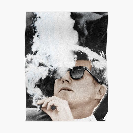 John F Kennedy Cigar And Sunglasses JFK Premium Matte Vertical Poster