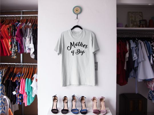 Fashion Mothers Day Gift - Mother of Boys - Funny Mothers Day T-shirt, Unique Mom Shirt, Fashion gift for Mom