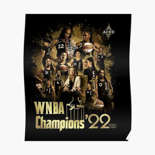 WNBA champions 22 Las Vegas aces Premium Matte Vertical Poster