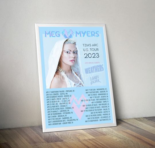 Meg Myers World Tour 2023 Poster, Tzia's Arc U.S Tour 2023 Poster