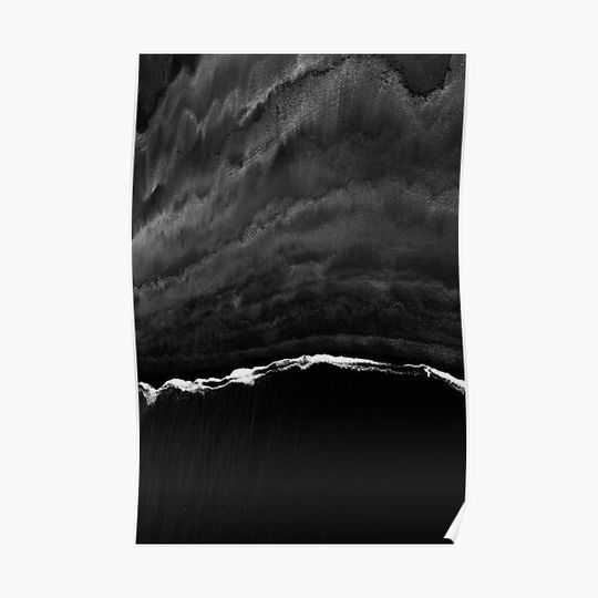 Sea and Sand monochrome op art Premium Matte Vertical Poster