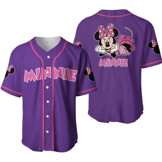 Chilling Minnie Mouse Pink Purple | Disney Baseball Jersey Personalized