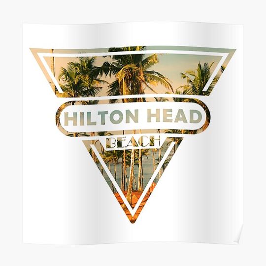 Hilton Head Beach, Tropical Palm Trees, South Carolina Premium Matte Vertical Poster