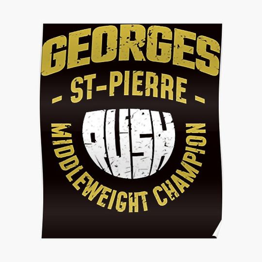 Georges St-Pierre Middleweight Champion - White Gold - Badge Premium Matte Vertical Poster