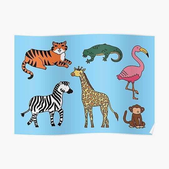 Safari Animal Print Premium Matte Vertical Poster