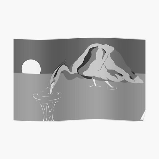 Summit Sip (Monochrome) Premium Matte Vertical Poster