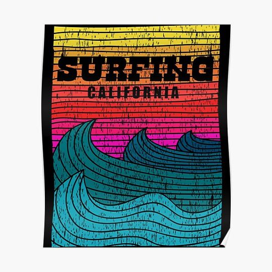 SURFING CALIFORNIA Premium Matte Vertical Poster